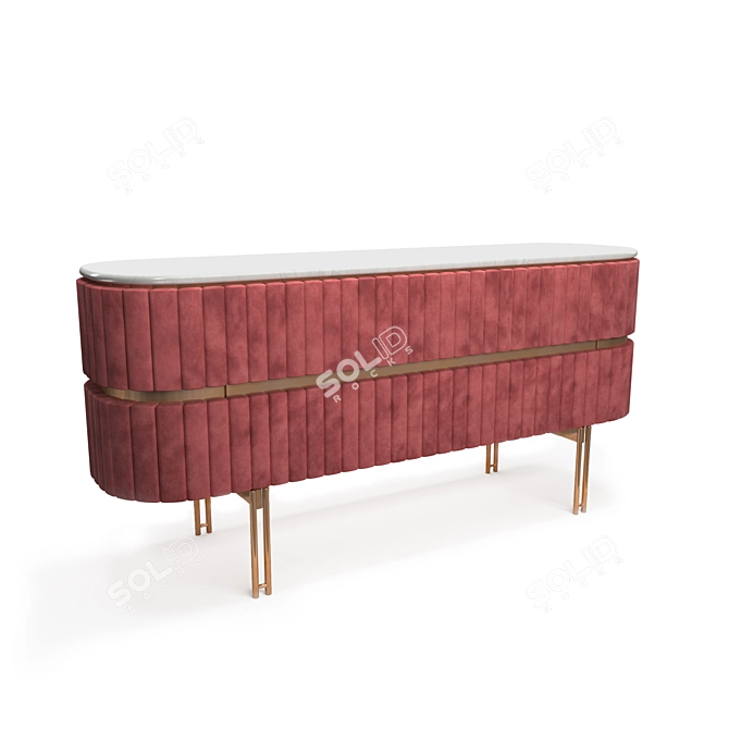 Edith Sideboard: Brass, Marble, Essential Home 3D model image 1