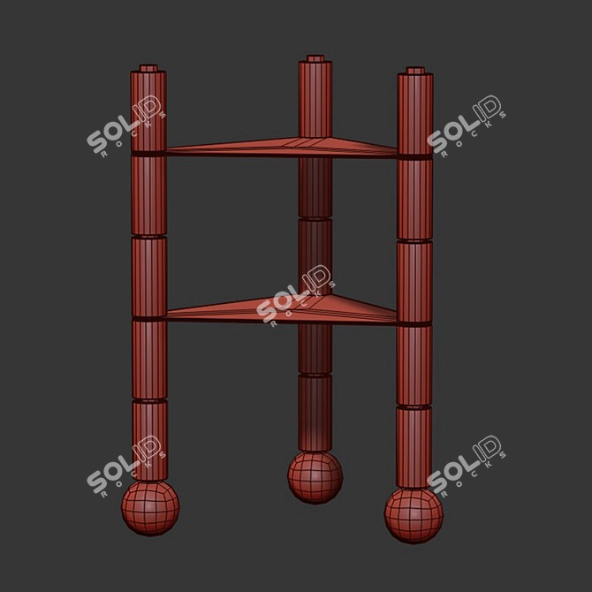 Elegant Ceramic Enamel Etagere 3D model image 2