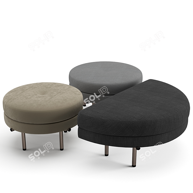 Minotti Torii: Elegant Bench & Ottoman Set 3D model image 6