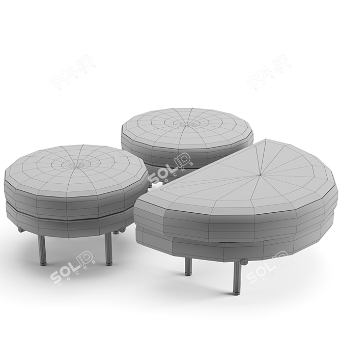 Minotti Torii: Elegant Bench & Ottoman Set 3D model image 7