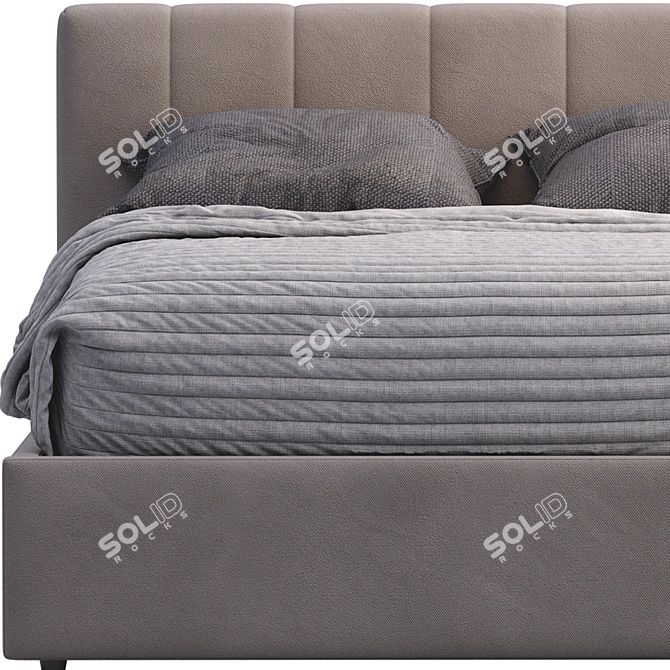 Modern Low Profile Bed 3D model image 6