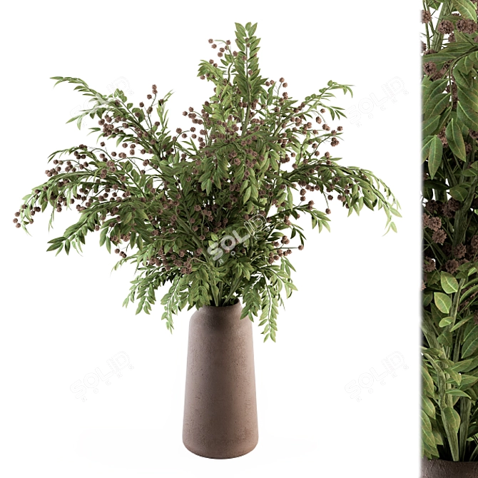 Green Branch Concrete Vase: 63 3D model image 1