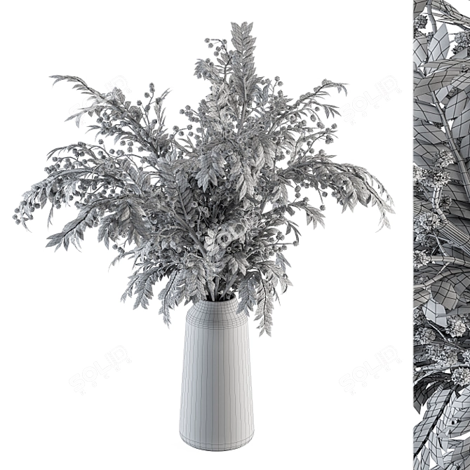 Green Branch Concrete Vase: 63 3D model image 4