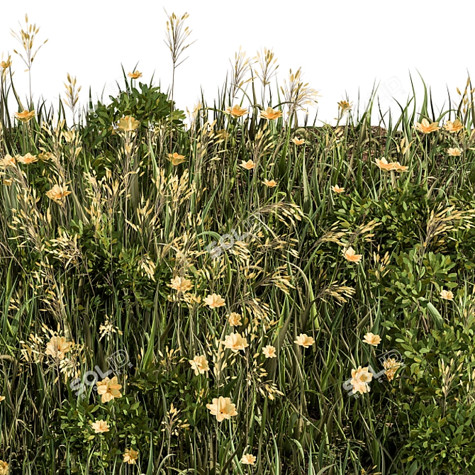 Lush Green Grass Set 3D model image 4