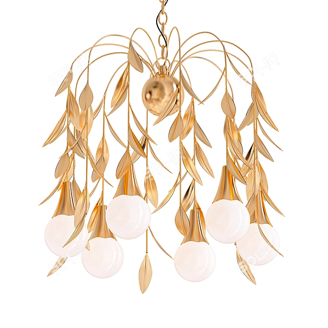 Gold Leaf Vianne: Luxurious Decorative Accent 3D model image 1