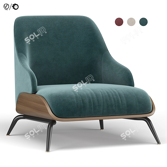 Elegant Brigid Armchair: Stylish, Comfortable, and Timeless 3D model image 1