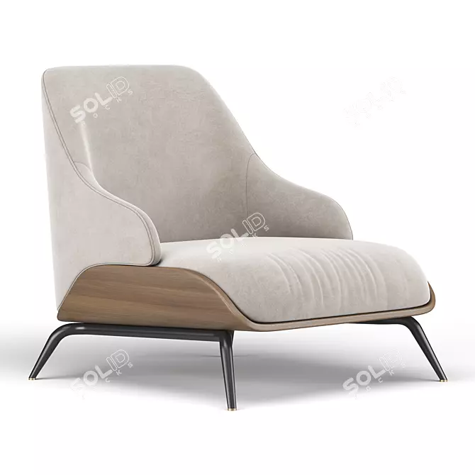 Elegant Brigid Armchair: Stylish, Comfortable, and Timeless 3D model image 3