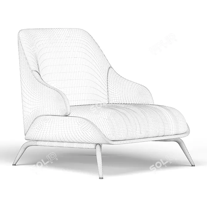 Elegant Brigid Armchair: Stylish, Comfortable, and Timeless 3D model image 5