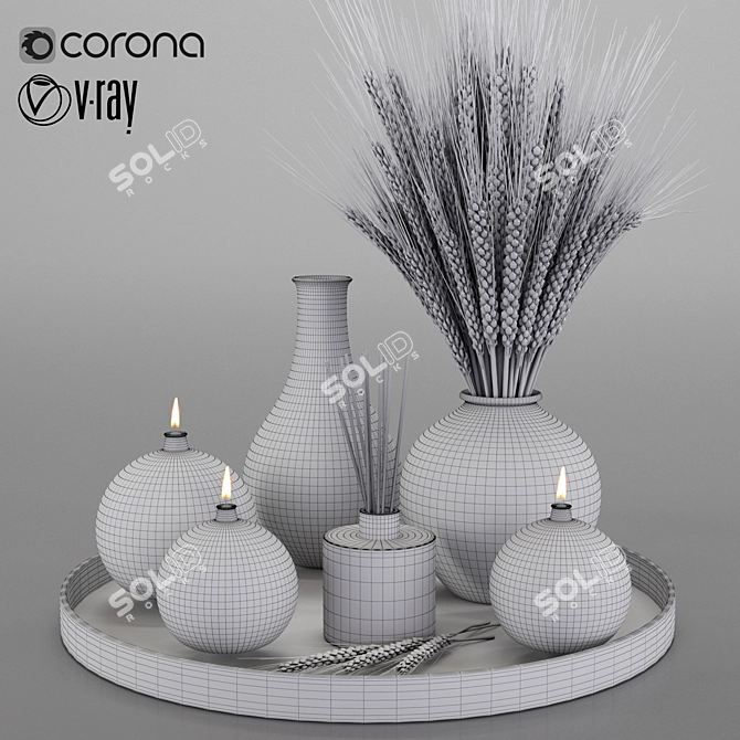 Elegant Home Decor Set 3D model image 3