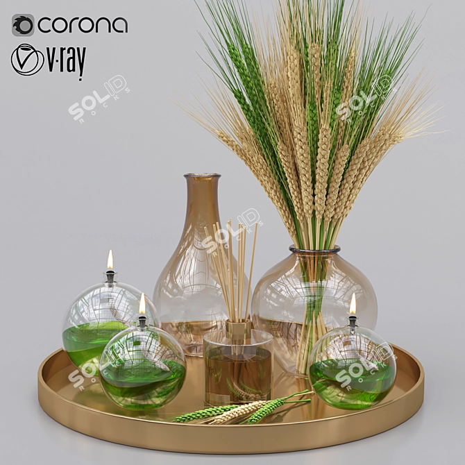 Elegant Home Decor Set 3D model image 4