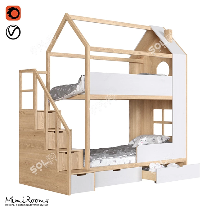 OM Bunk bed "Dee Dee" with chest of drawers from the manufacturer Mimirooms ™

Title: Dee Dee Bunk 3D model image 1