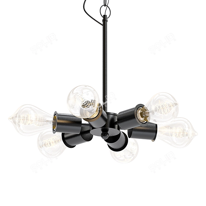 Vintage Edison Pendant Light Fixture 3D model image 1