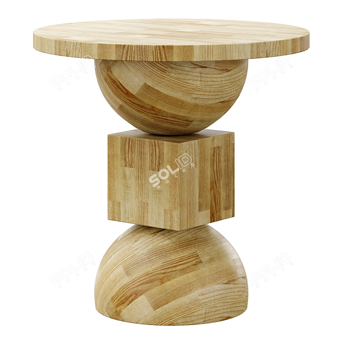 Modern Oak End Table: Jordan 3D model image 1