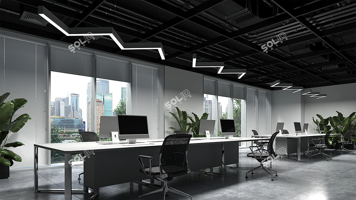 Zigzag LED Pendant Light 3D model image 3