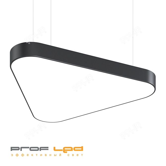 Smooth Illuminated Triangle Pendant Light 3D model image 1