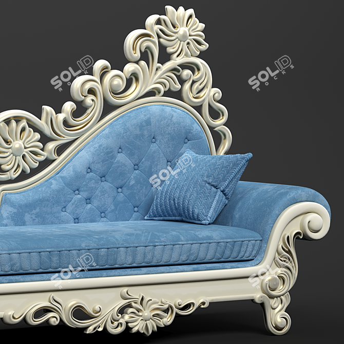 Elegant Fabric Sofa 3D model image 3