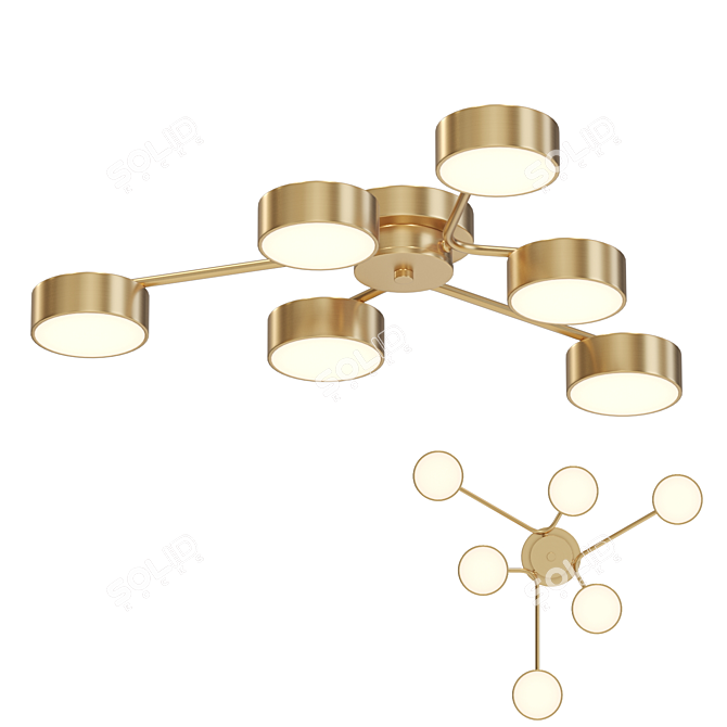 Dahlia 10: Modern LED Ceiling Lamp 3D model image 1