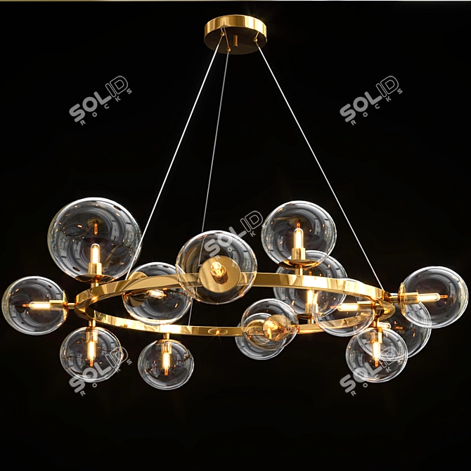 Elegant Black & Gold Lighting 3D model image 3