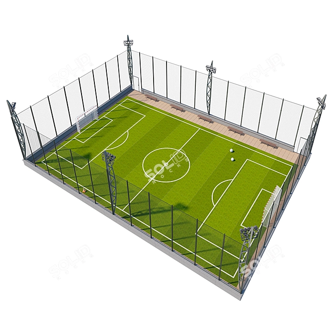 Ultimate Sports Arena: Football, Tennis & Basketball 3D model image 1