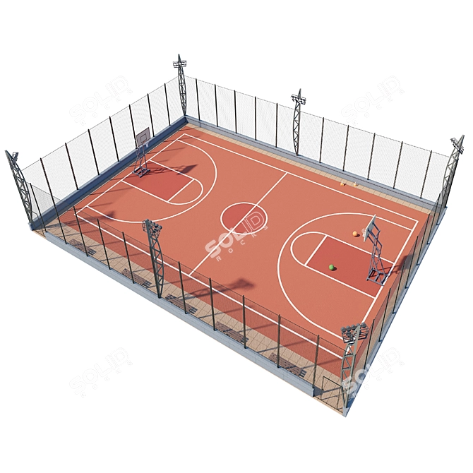 Ultimate Sports Arena: Football, Tennis & Basketball 3D model image 2