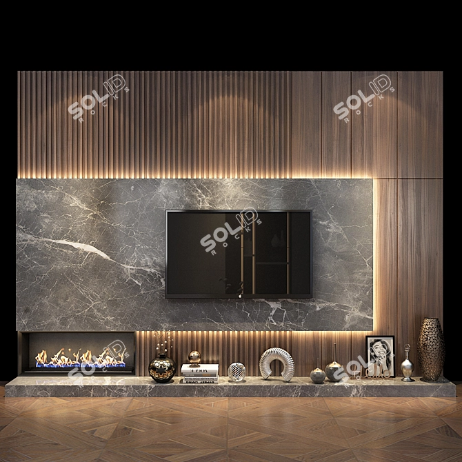 Sleek TV Shelf 0407 | Modern Design 3D model image 1