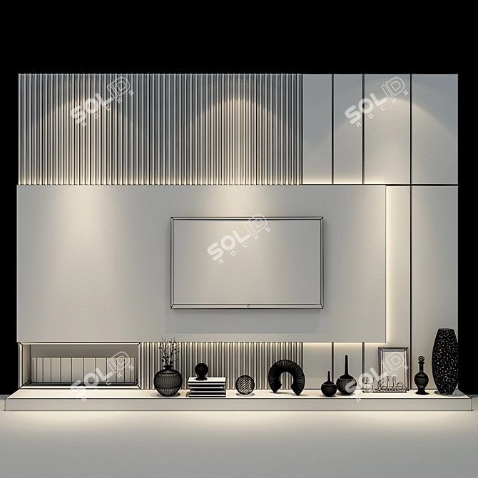 Sleek TV Shelf 0407 | Modern Design 3D model image 2