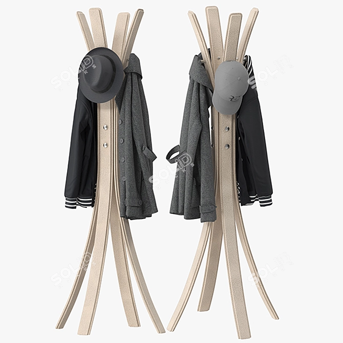 Minimalist STICK Clothes Hanger 3D model image 1