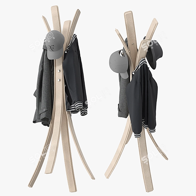 Minimalist STICK Clothes Hanger 3D model image 3