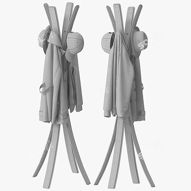 Minimalist STICK Clothes Hanger 3D model image 5