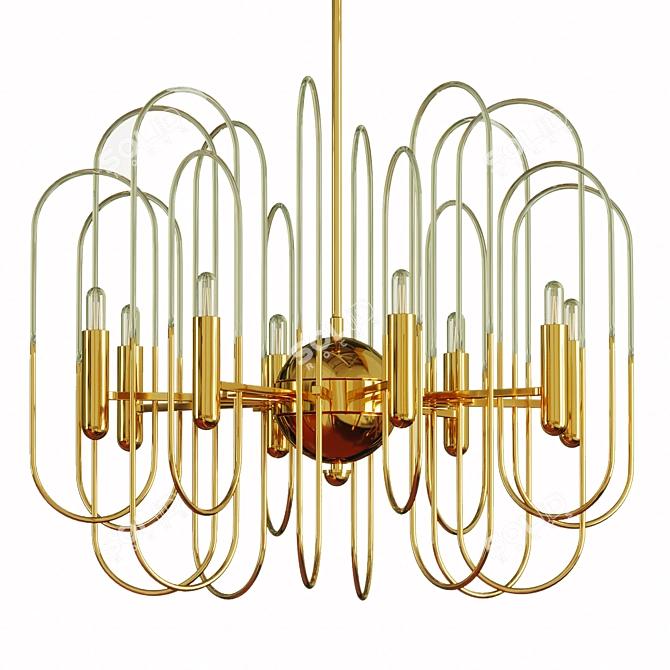 Title: Elegant Sciolari Brass Chandelier 3D model image 1