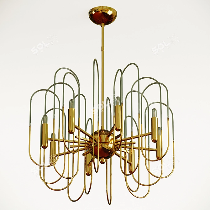 Title: Elegant Sciolari Brass Chandelier 3D model image 3