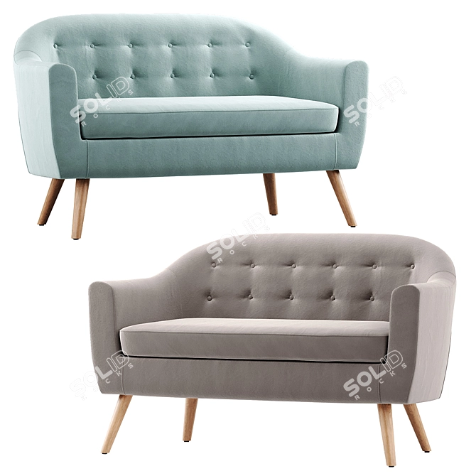 Elegant Florence 2 Seater Sofa 3D model image 1