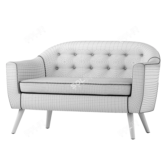 Elegant Florence 2 Seater Sofa 3D model image 4