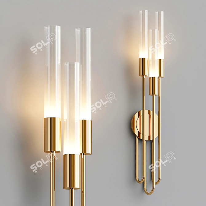 Elegant Torch Wall Sconce 3D model image 3