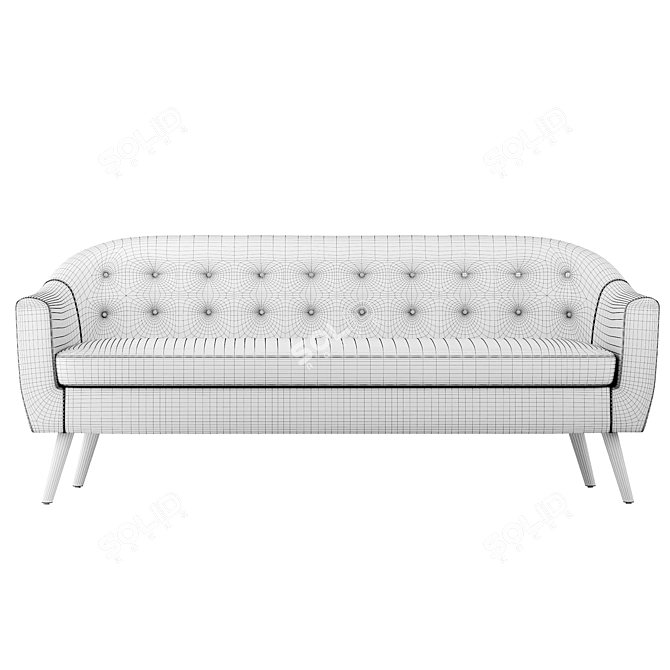 Elegant Florence 3-Seater Sofa 3D model image 4