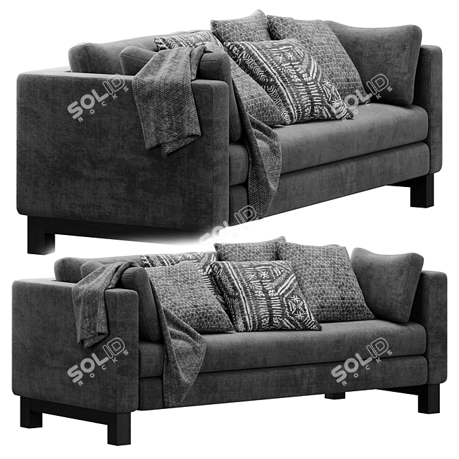 Pacific Wood-Leg Sofa 3D model image 1