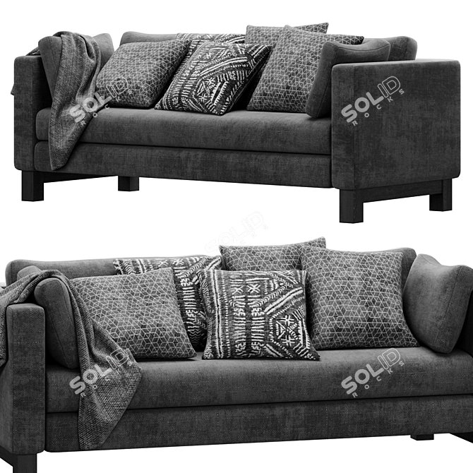 Pacific Wood-Leg Sofa 3D model image 3