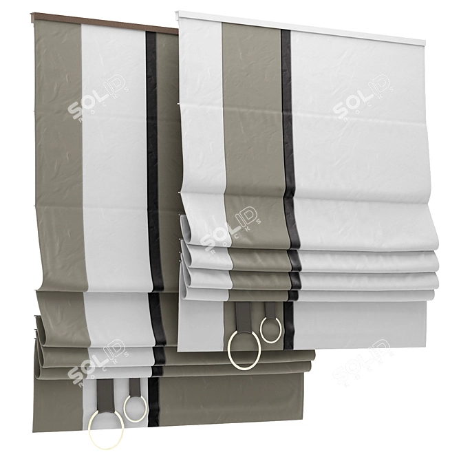 Elegant Roman Blinds for Windows 3D model image 1