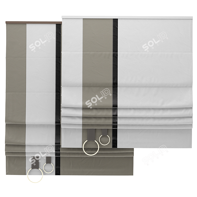 Elegant Roman Blinds for Windows 3D model image 2