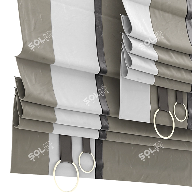 Elegant Roman Blinds for Windows 3D model image 3