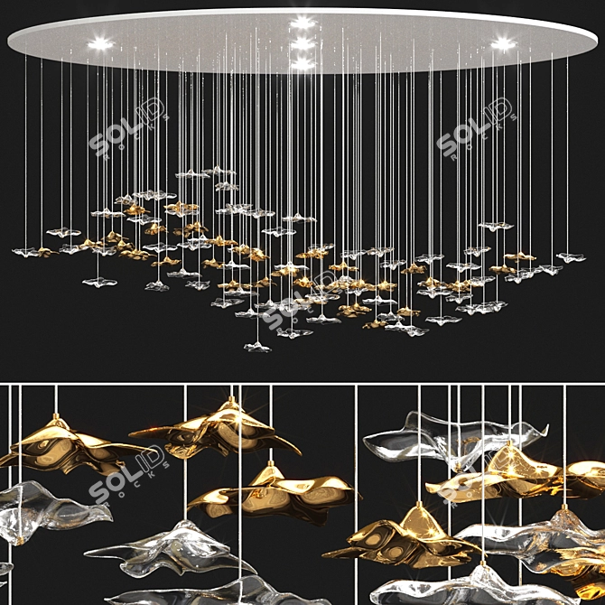 Coastal Sands Hanging Chandelier 3D model image 1