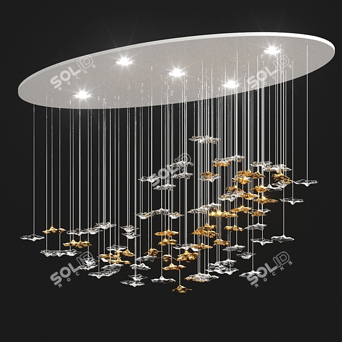 Coastal Sands Hanging Chandelier 3D model image 2