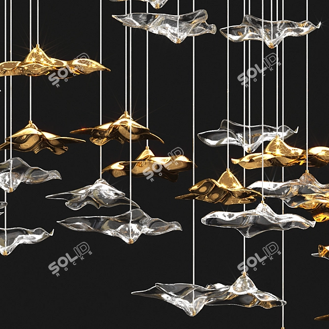 Coastal Sands Hanging Chandelier 3D model image 3