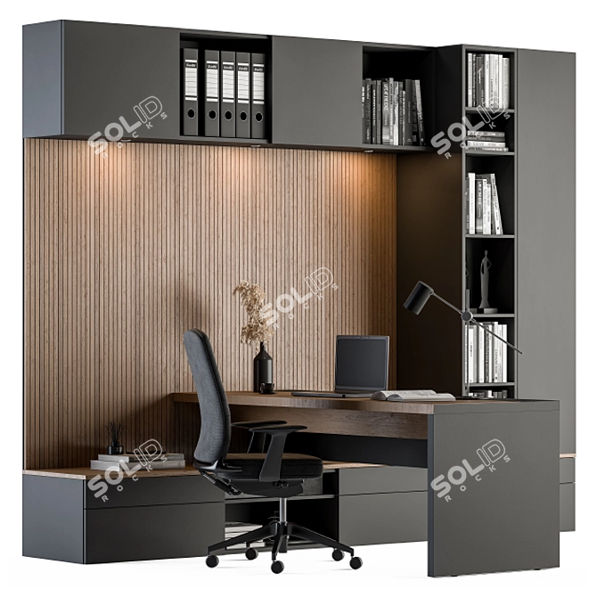 L-Desk Manager Set 35: Stylish Office Furniture 3D model image 1