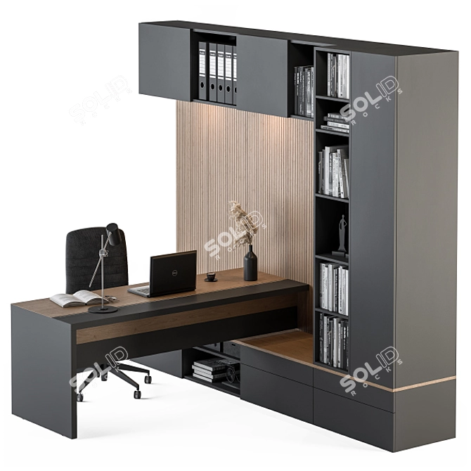 L-Desk Manager Set 35: Stylish Office Furniture 3D model image 2