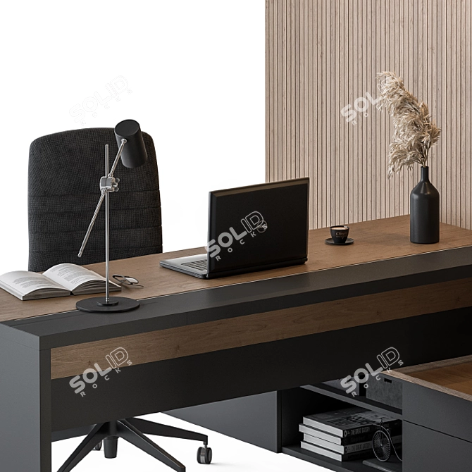 L-Desk Manager Set 35: Stylish Office Furniture 3D model image 4