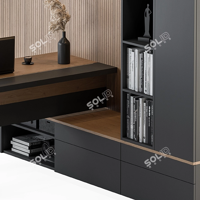 L-Desk Manager Set 35: Stylish Office Furniture 3D model image 6