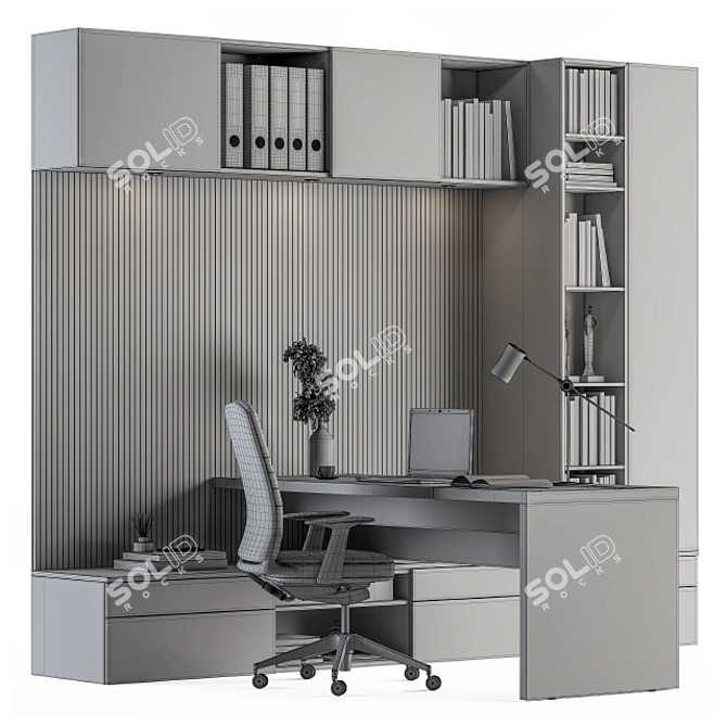 L-Desk Manager Set 35: Stylish Office Furniture 3D model image 7