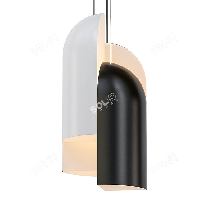 Artisan Ceramic Lamp: 3 Shades 3D model image 1