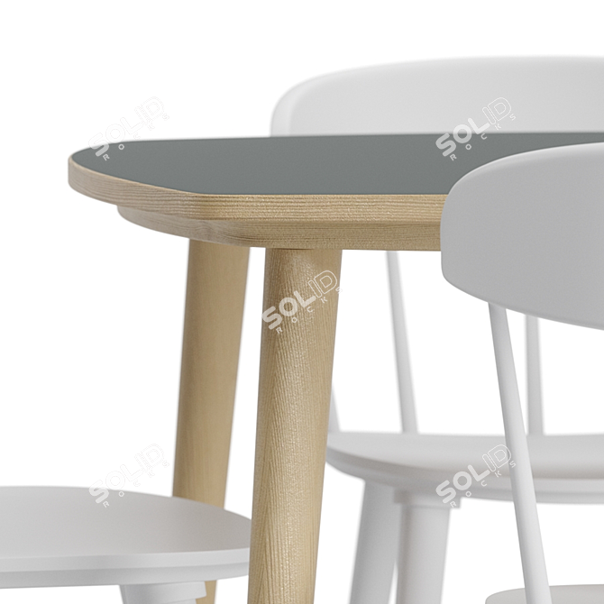 OMTENKSAM Table & Chairs - Stylish and Comfortable 3D model image 4